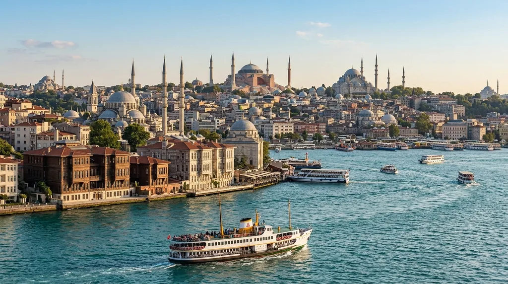 Istanbul Turkey Bosphorus and historic city skyline
